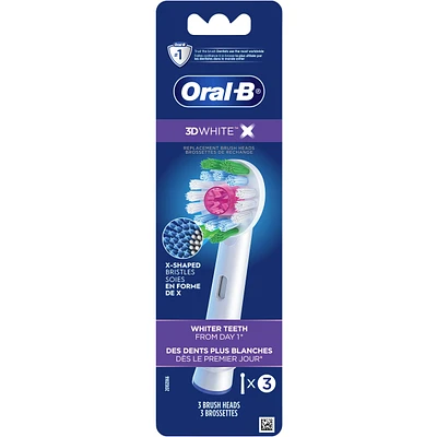 3D White X-Filament Replacement Brush Heads, 3 Count
