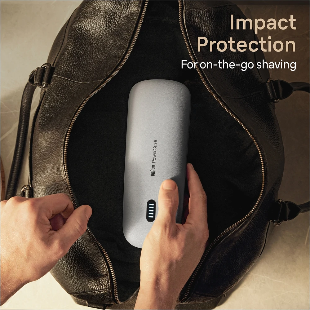Powercase, compatible with Braun Series 8 and 9 Electric Shavers, charges for up to 6 weeks