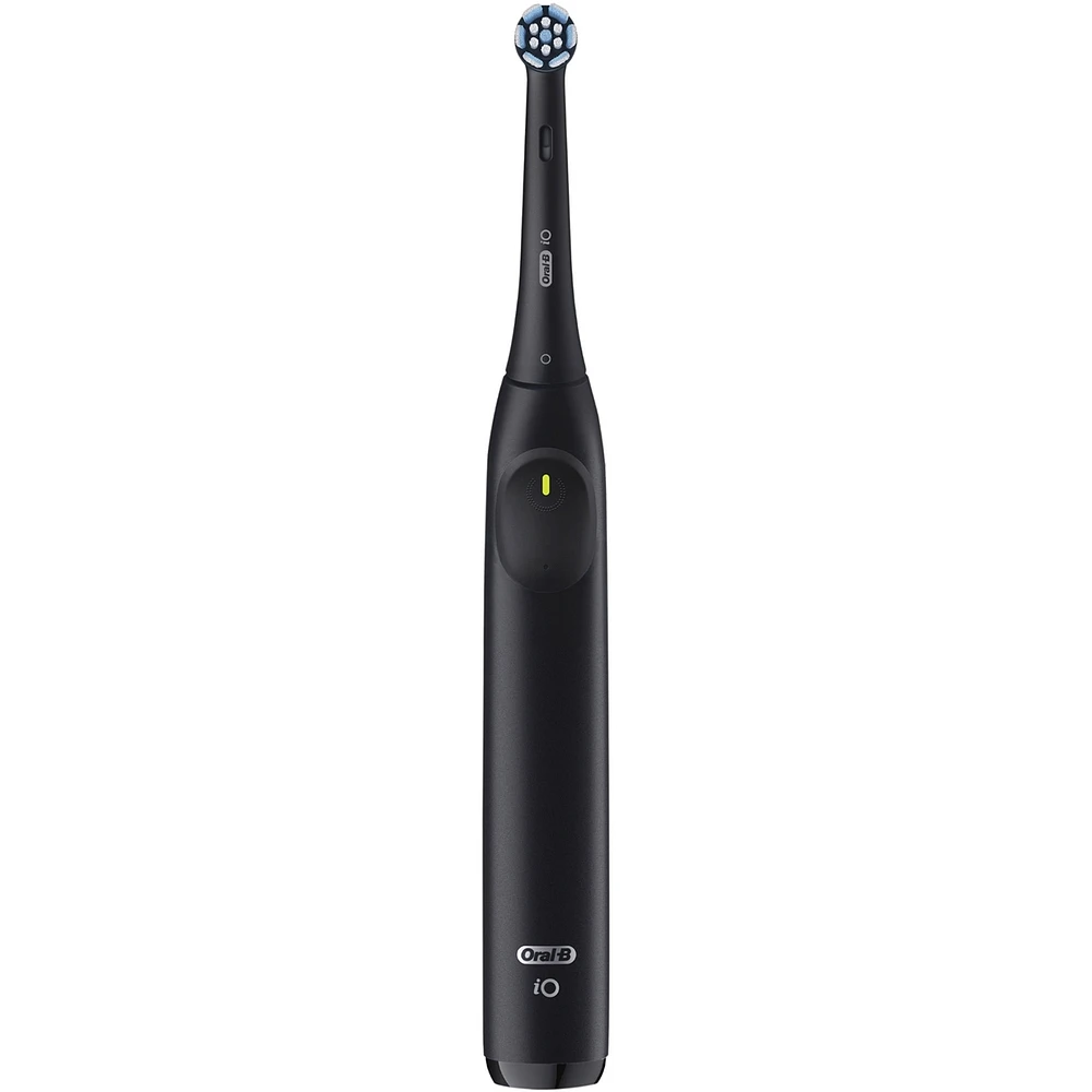 iO Series 2 Rechargeable Electric Powered Toothbrush, Night Black with 1 Gentle Care Brush Head - Automatic Pressure to Protect Gums - 3 Modes - 2 Min Timer