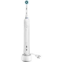 1000 CrossAction Electric Toothbrush, White, Powered by Braun