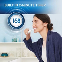 1000 CrossAction Electric Toothbrush, White, Powered by Braun
