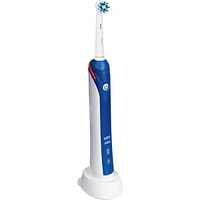 1000 CrossAction Electric Toothbrush, White, Powered by Braun