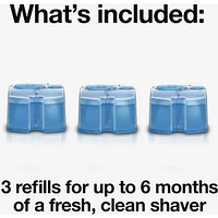 Braun Clean & Renew Refill Cartridges CCR, Replacement Shaver Cleaner Solution for Clean&Charge Cleaning System, Pack of 3