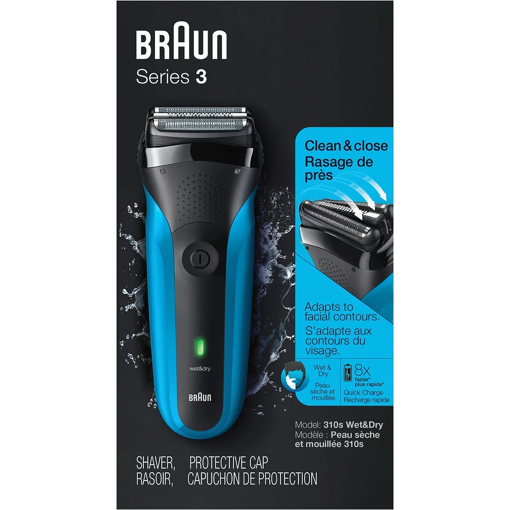 Braun shaver 310 Black/Blue Box  NA
