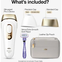 IPL Silk·expert Pro 5 PL5157 IPL for Women and Men, At-Home Hair Removal System, White and Gold, with Soft Pouch and Precision Head