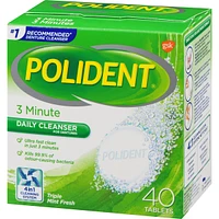 Polident 3 Minute Daily Denture Cleaner 40 Denture Tablets
