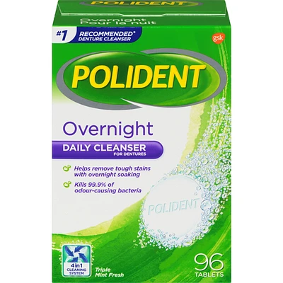 Polident Overnight, 96 count