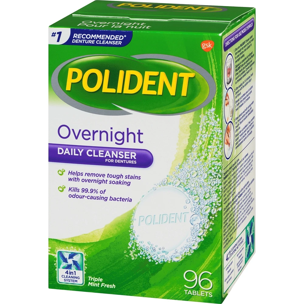 Polident Overnight, 96 count