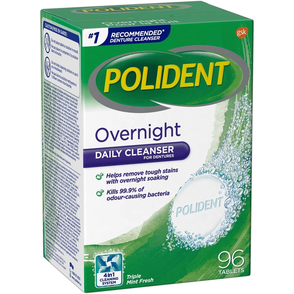 Polident Overnight, 96 count