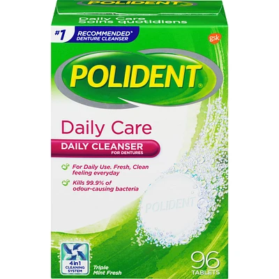 Polident Daily Care Denture Cleaner 96 Denture Tablets