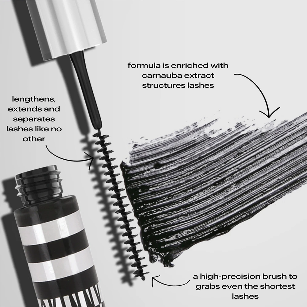 Skinny Mascara Black lengthening formula enriched with carnauba extract