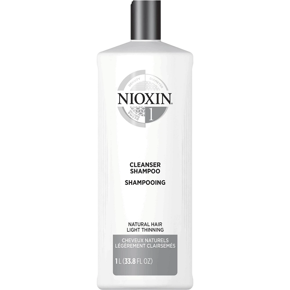 Nioxin System 1 Scalp + Hair Thickening Shampoo For Natural with Light Thinning, 1L