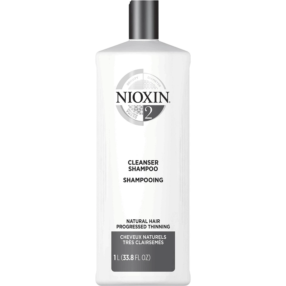 Nioxin System 2 Scalp + Hair Thickening Shampoo For Natural with Progressed Thinning, 500ml