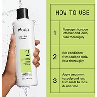 Nioxin System 2 Scalp + Hair Thickening Shampoo For Natural with Progressed Thinning, 500ml