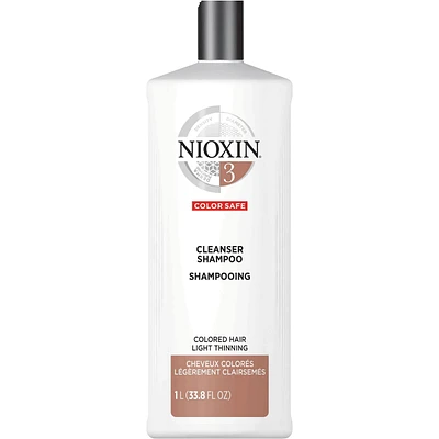 Nioxin System 3 Scalp + Hair Thickening Shampoo For Damaged with Light Thinning, 1L