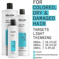 Nioxin System 3 Scalp + Hair Thickening Shampoo For Damaged with Light Thinning, 1L
