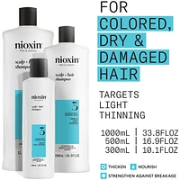 Nioxin System 3 Scalp + Hair Thickening Shampoo For Damaged with Light Thinning, 1L