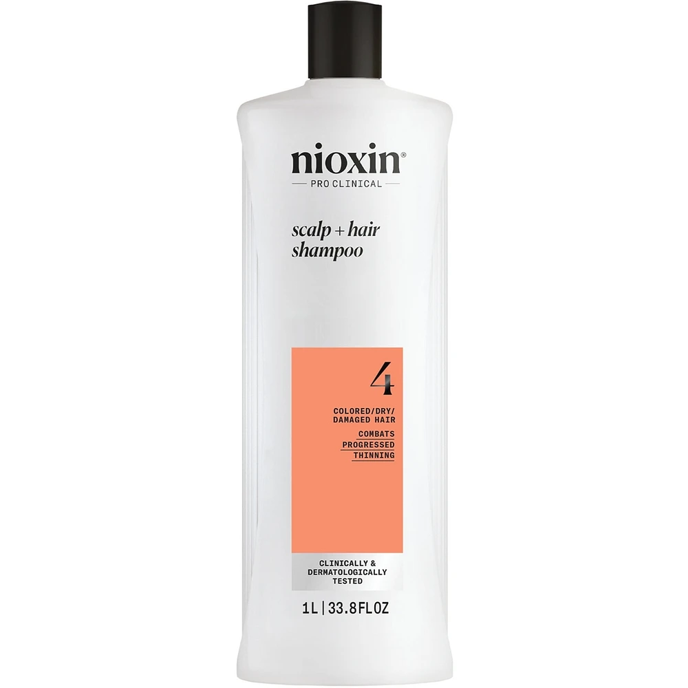 Nioxin System 4 Scalp + Thickening Shampoo For Damaged Hair with Progressed Thinning, 1L