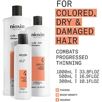 Nioxin System 4 Scalp + Thickening Shampoo For Damaged Hair with Progressed Thinning, 1L
