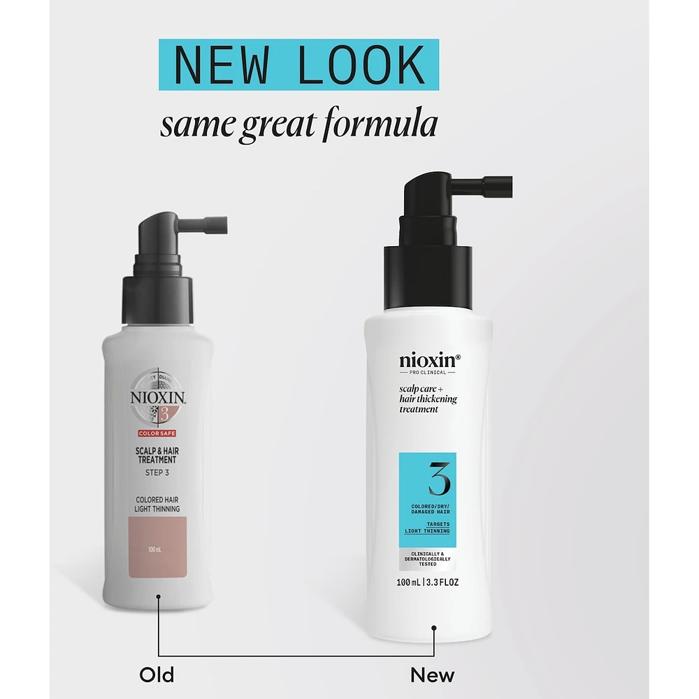 Nioxin System 3 Scalp + Hair Thickening Treatment- Serum for Damaged Hair with Light Thinning, 100ml