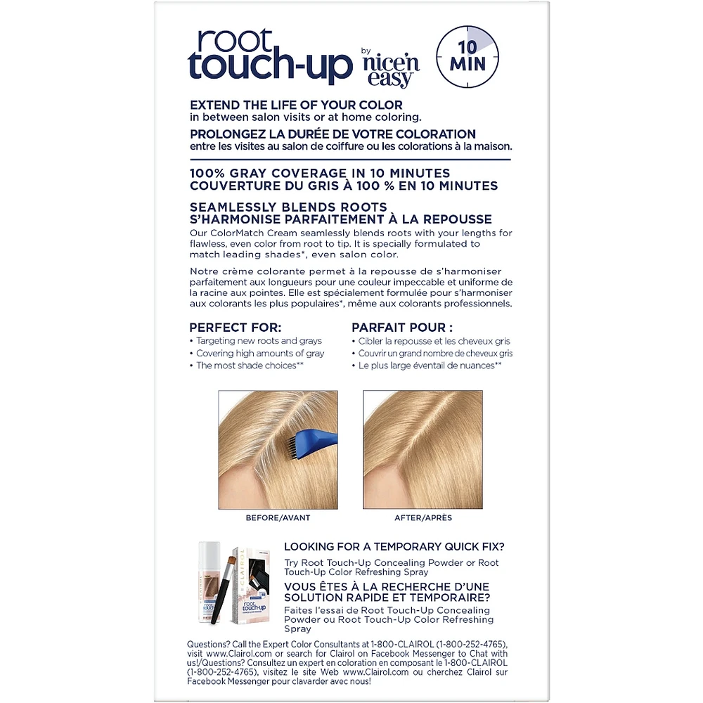 Root Touch-Up Permanent Color, Covers Gray, Instant Natural Looking Color