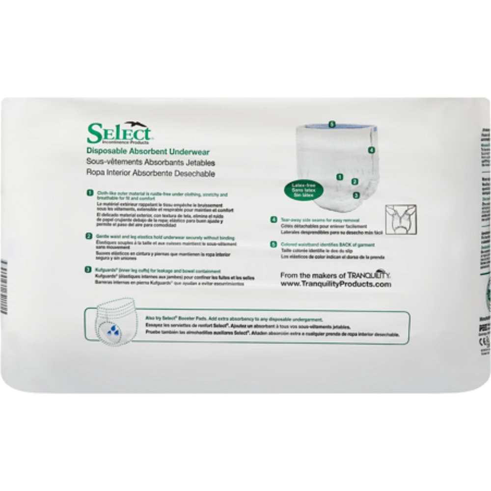 Select Disposable Absorbent Underwear, Medium