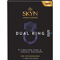SKYN Dual Ring 1 Vibrating Ring & Sensual Massager, Ribbed Texture, 3 Variable Speeds, Rechargeable.