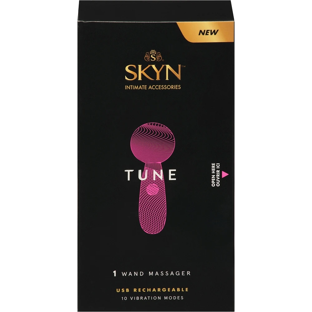 SKYN Tune Personal Massager - Miniature Vibrating Wand - ultra soft silicone finish, water resistant, 10 vibration modes