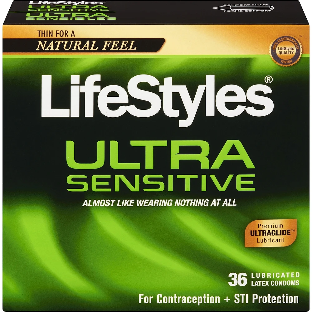 Ultra Sensibles 36 Condoms Lubrifiés en Latex