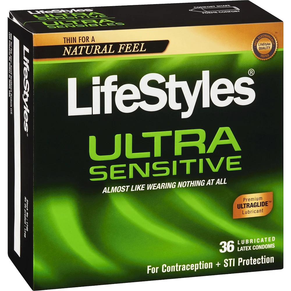 Ultra Sensibles 36 Condoms Lubrifiés en Latex