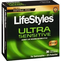 Ultra Sensibles 36 Condoms Lubrifiés en Latex