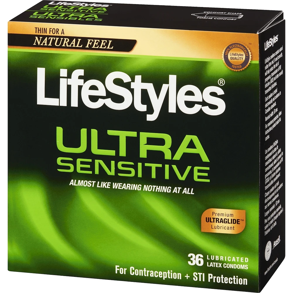 Ultra Sensibles 36 Condoms Lubrifiés en Latex