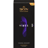 SKYN Vibes Personal Massager, Intimate Vibrator, soft silicone curved design, water resistant, 20 speeds and pulsations, rechargeable