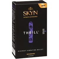 SKYN Thrill Personal Massager - Compact, Discreet, Vibrating Bullet Massager - Rose Gold Plating - Rechargeable, Water Resistant and Latex-Free, 3 speeds varying from gentle to intense.