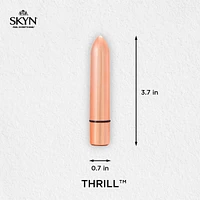 SKYN Thrill Personal Massager - Compact, Discreet, Vibrating Bullet Massager - Rose Gold Plating - Rechargeable, Water Resistant and Latex-Free, 3 speeds varying from gentle to intense.