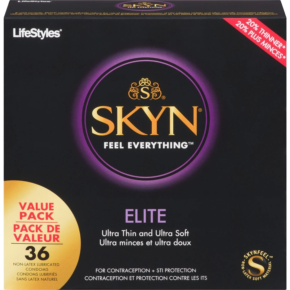 SKYN® Elite 36 Condoms Lubrifiés sans Latex Naturel