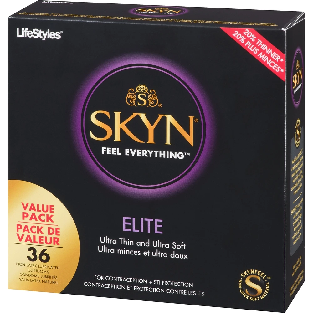 SKYN® Elite 36 Condoms Lubrifiés sans Latex Naturel