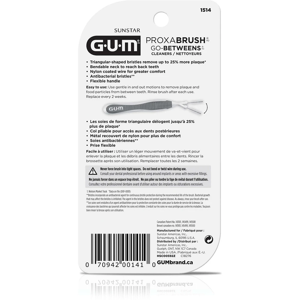 GUM Proxabrush  Go-Betweens , Moderate - 8ct