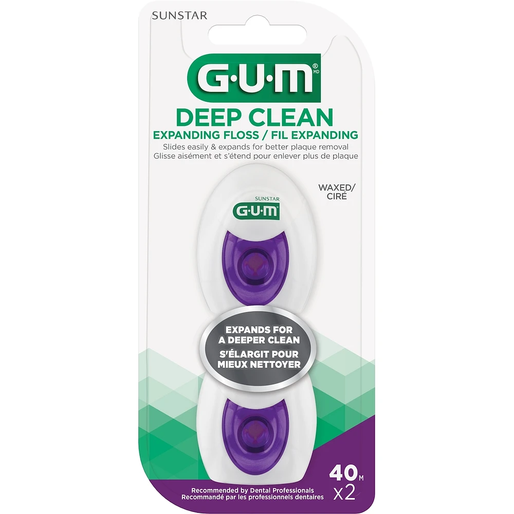 GUM® Deep Clean Expanding Floss 2 x 40m
