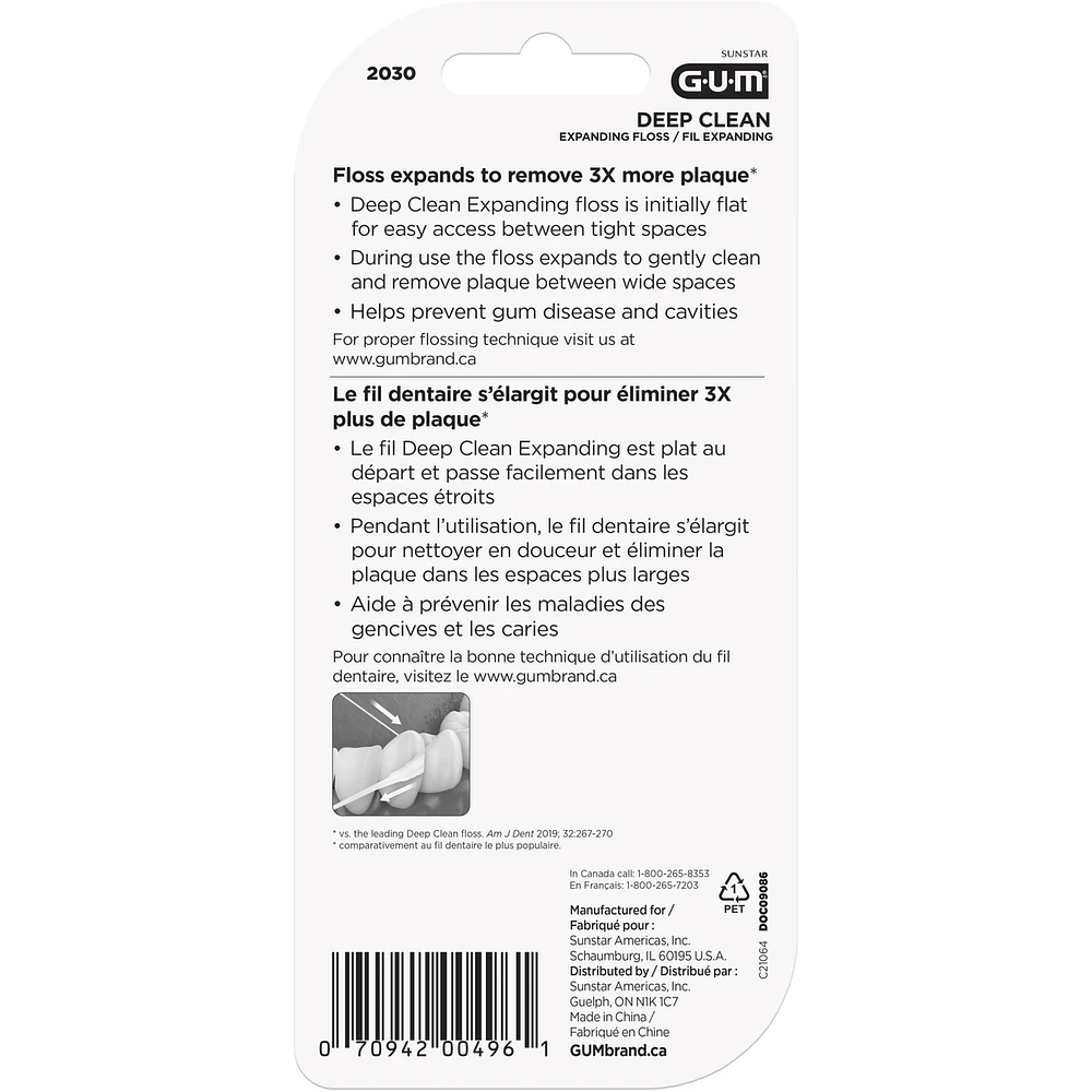 GUM® Deep Clean Expanding Floss 2 x 40m