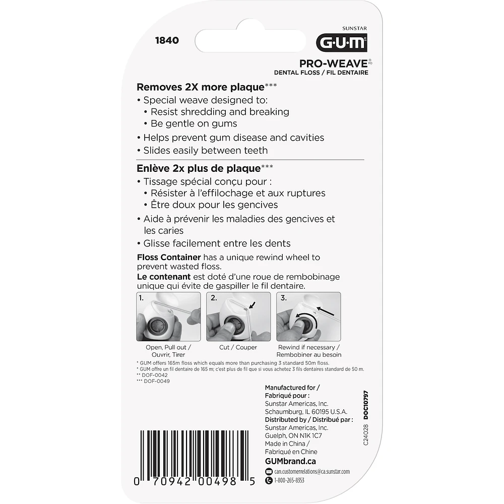 GUM® PROWeave® Mint, Waxed, 165m
