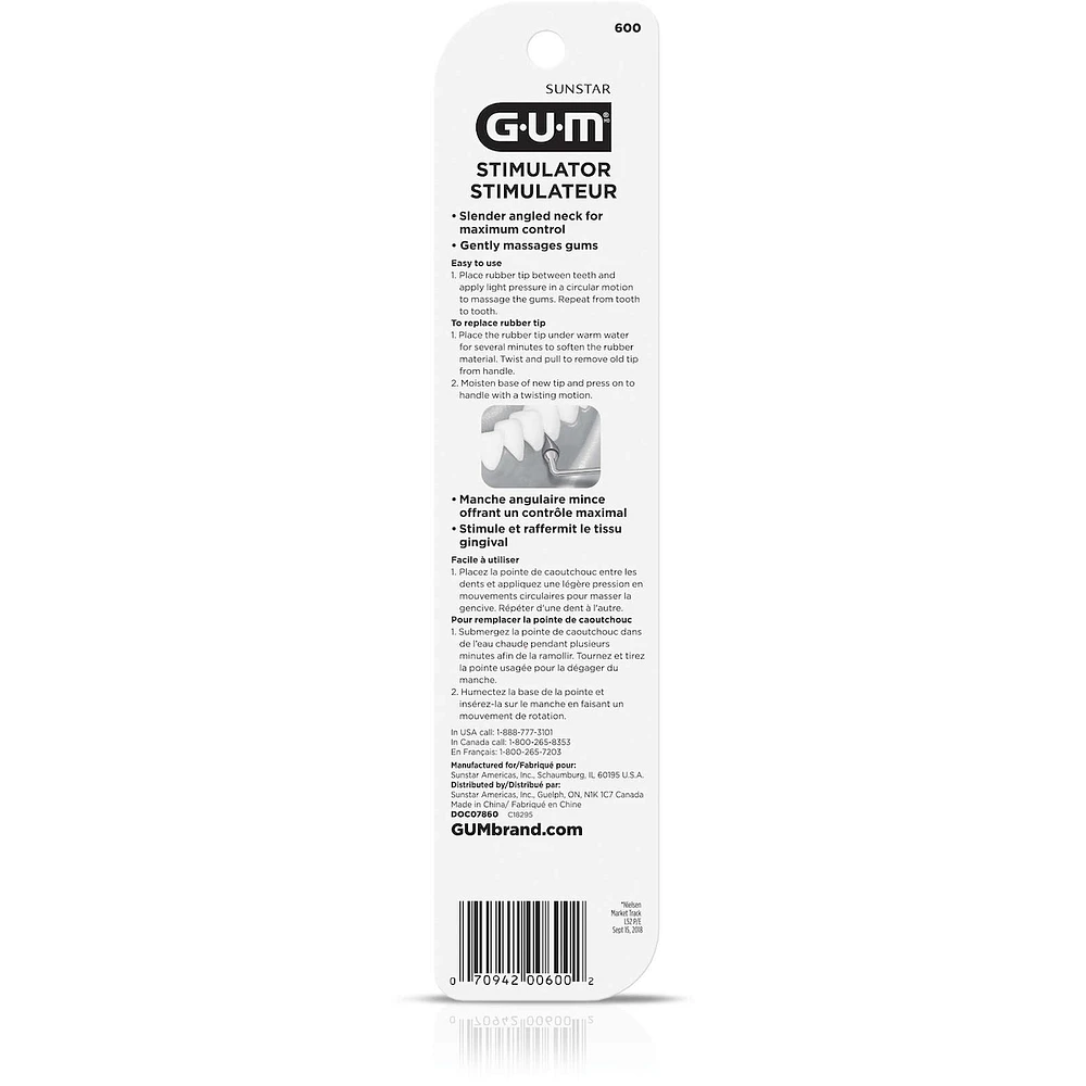GUM Stimulator Permanent Handle & Rubber Tip