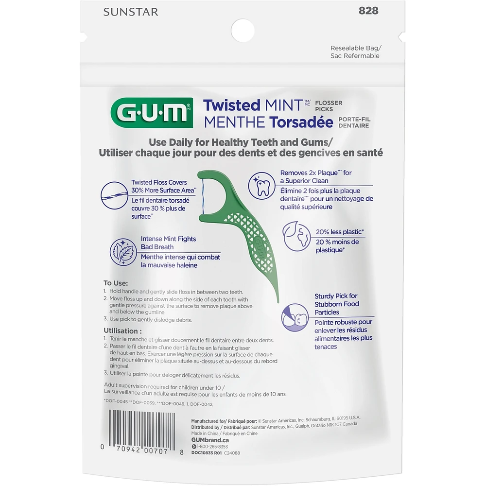 GUM® Twisted Mint Flosser 90 ct