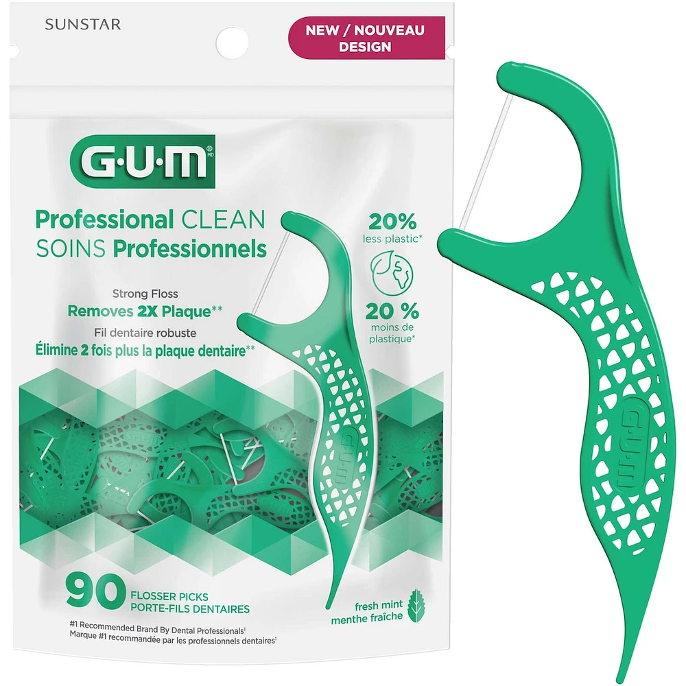 GUM Professional Clean Flossers, Mint - 90ct