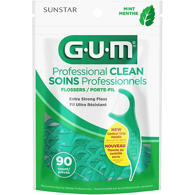 GUM Professional Clean Flossers, Mint - 90ct