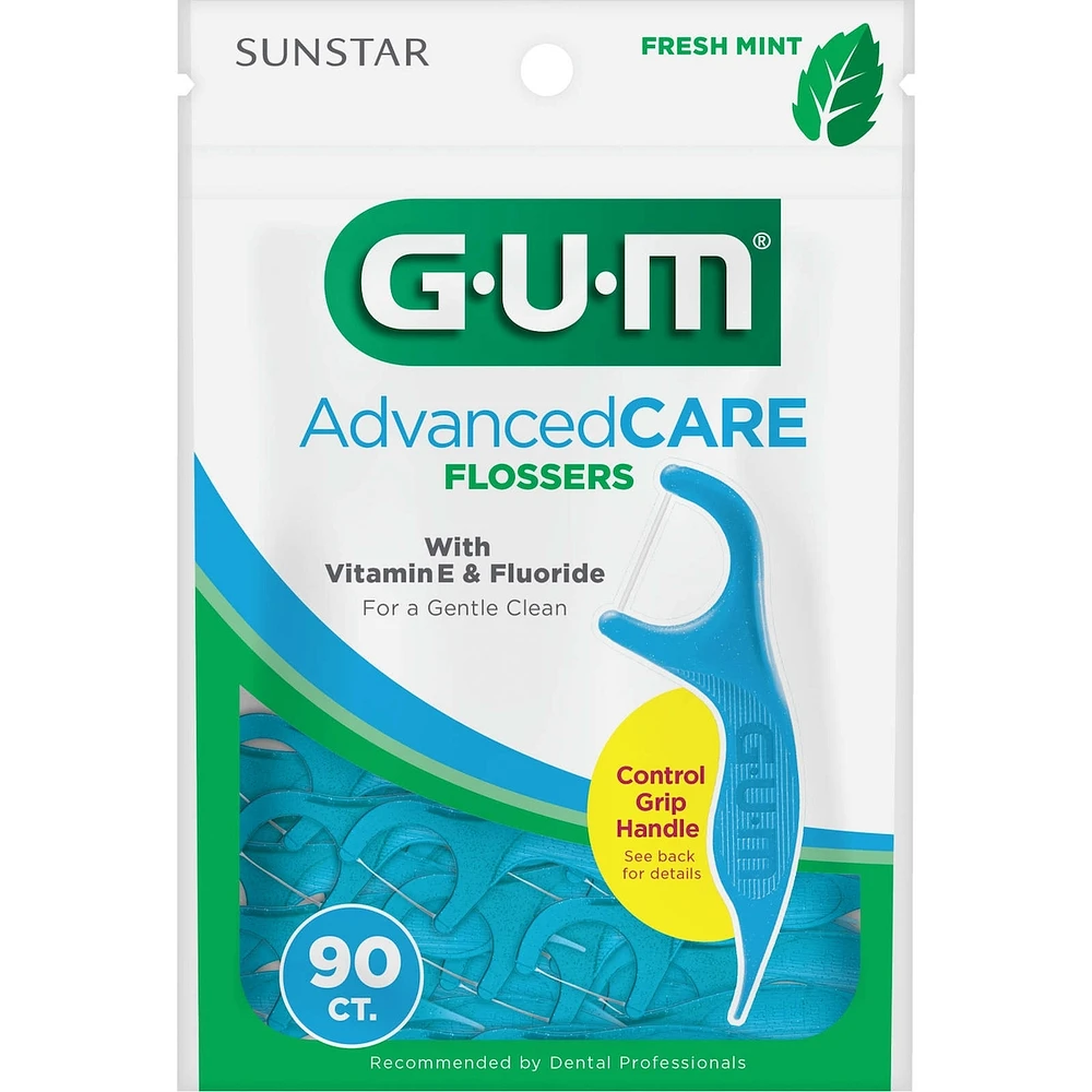 GUM Advanced Care Flossers, Mint - 90ct