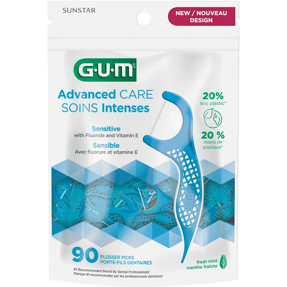 GUM Advanced Care Flossers, Mint - 90ct