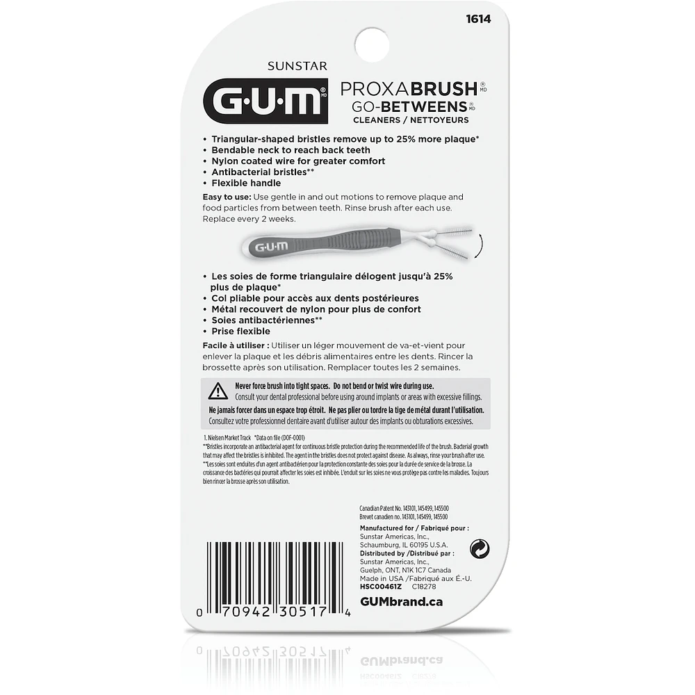 GUM Proxabrush  Go-Betweens , Wide - 8ct