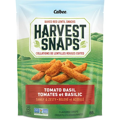 Grignotines Harvest Snaps aux lentilles cuites au four, saveur tomate et basilic
