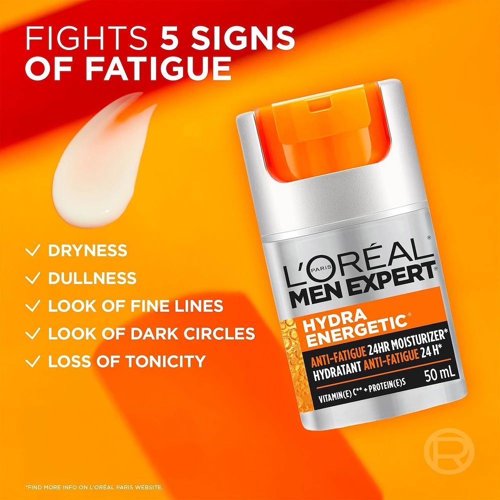 Moisturizer Face Cream with Vitamin C + Guarana for men Hydra Energetic 24H Anti-Fatigue
